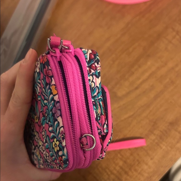 Vera Bradley Pink and Teal Floral Wristlet - Picture 6 of 8